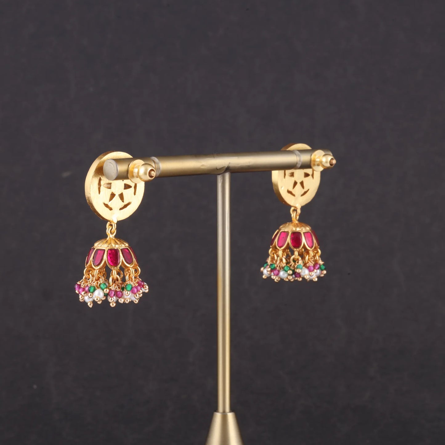 Simple and Stylish Jadau Kundan Jhumka Earrings