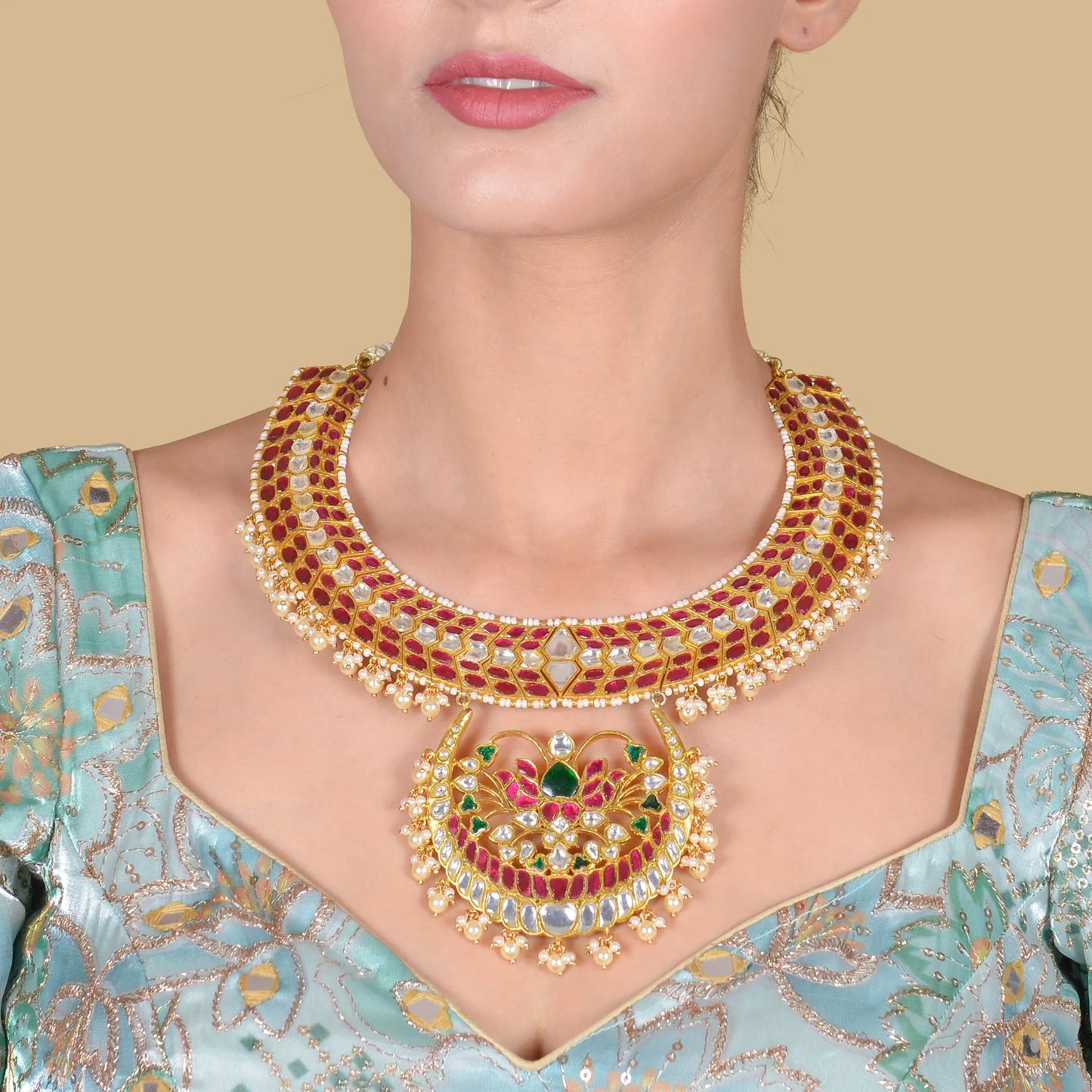 Classic Designer Bridal Jadau Kundan Heavy Necklace