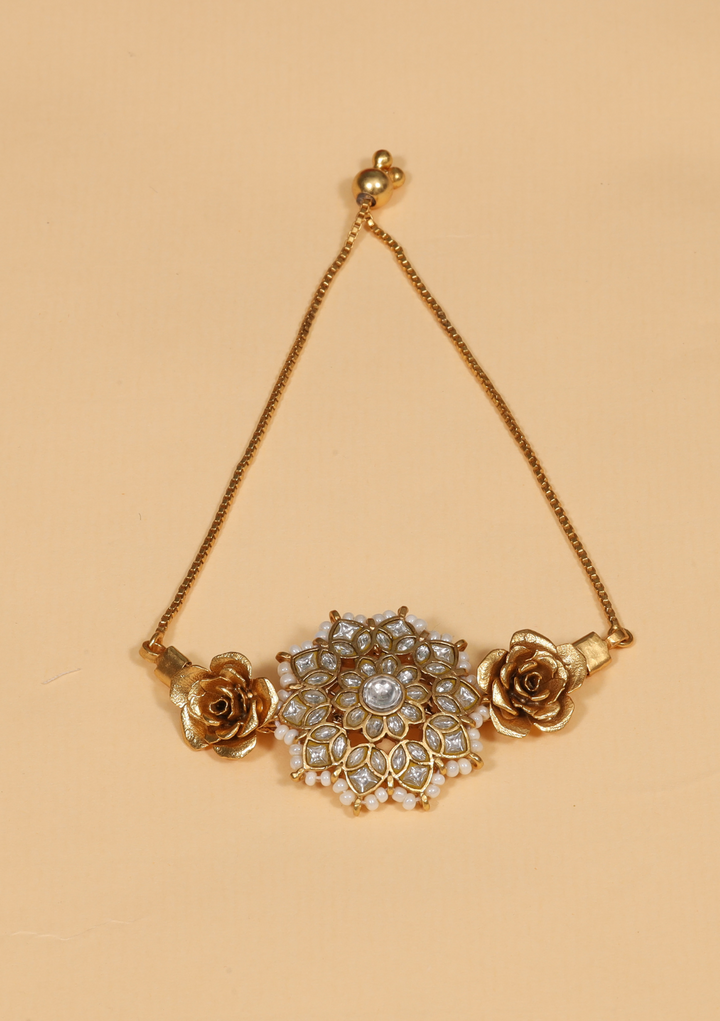 Avalika White Jadau Kundan Bracelet