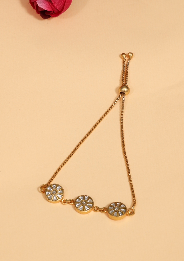 Dhara White Jadau Kundan Bracelet
