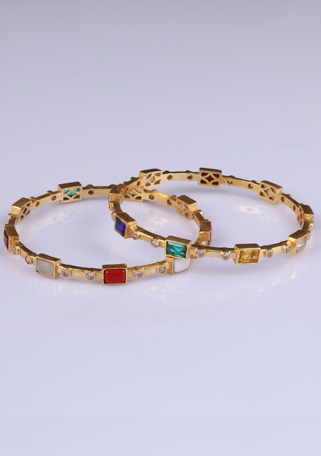 Pranavi Designer Navrathna Pair Bangles