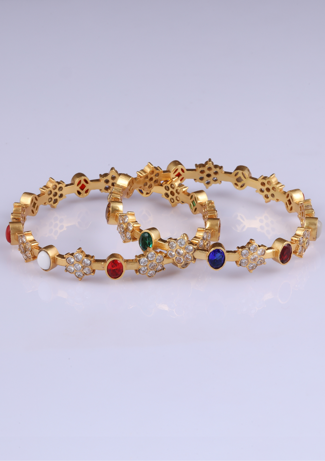 Rishika Designer Navrathna Pair Bangles