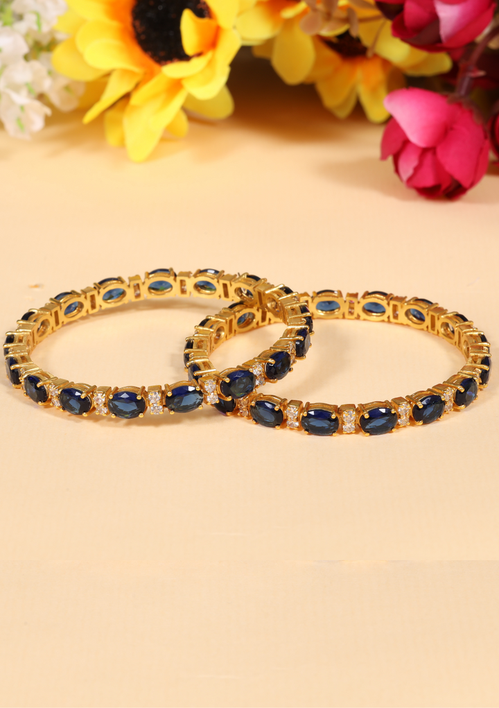 Manasvi Statement Blue Sapphire Pair Bangles