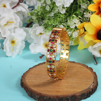 Elegant Jadau Kundan Openable Single Bangle