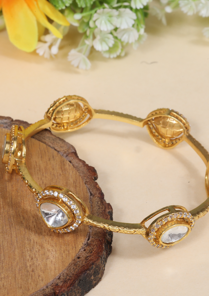 Aesthetic Designer Moissanite Polki Bangle