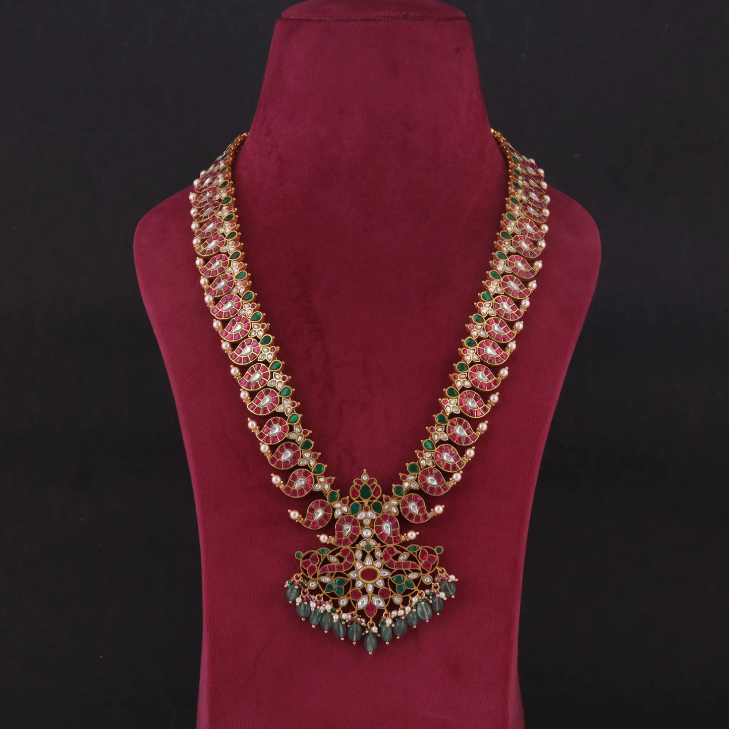 Stylish and Classic Jadau Kundan Long Mango Haram