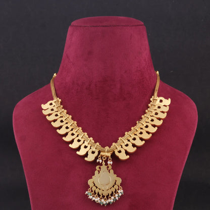 Beautiful Mango with Floral Pattern Jadau Kundan Necklace