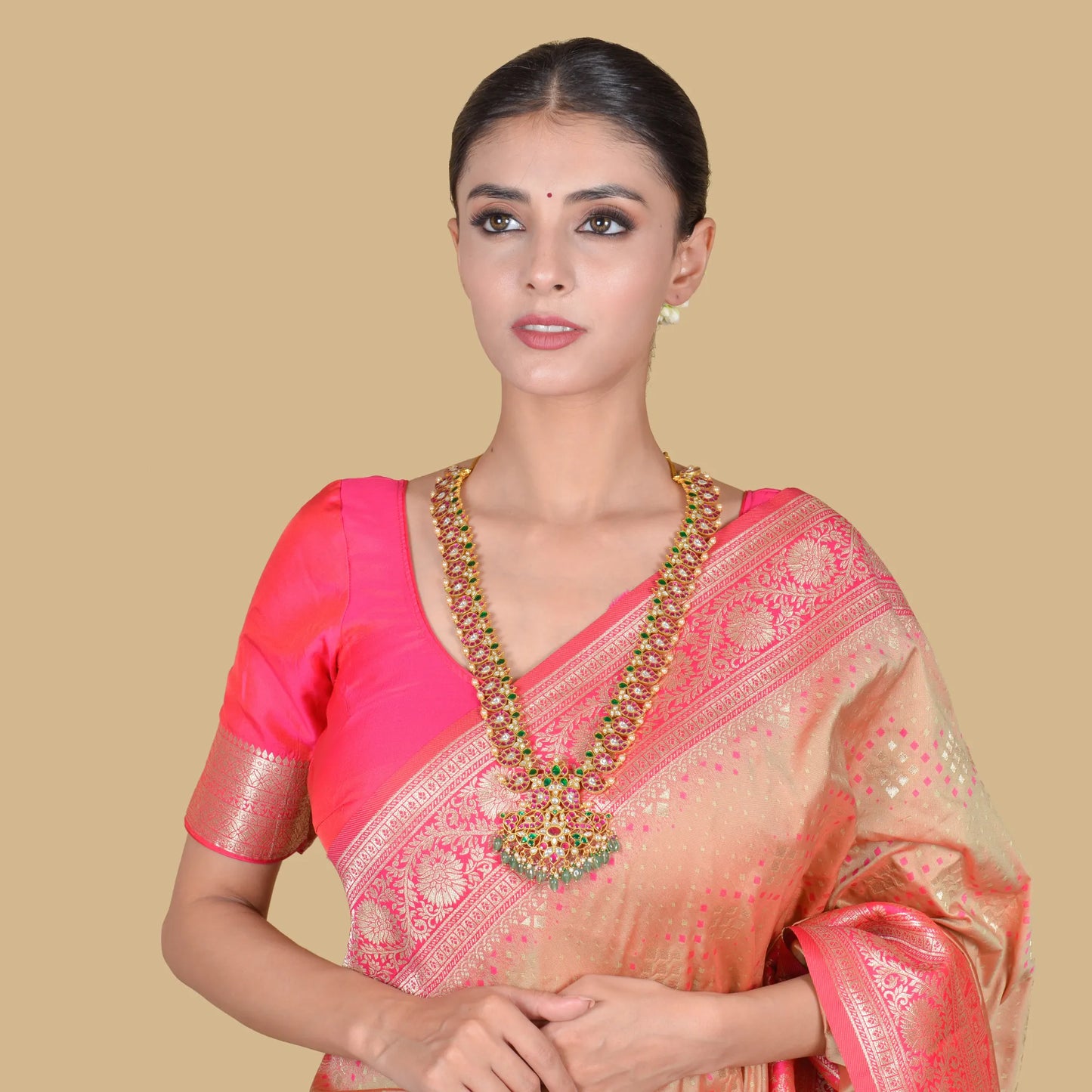 Stylish and Classic Jadau Kundan Long Mango Haram