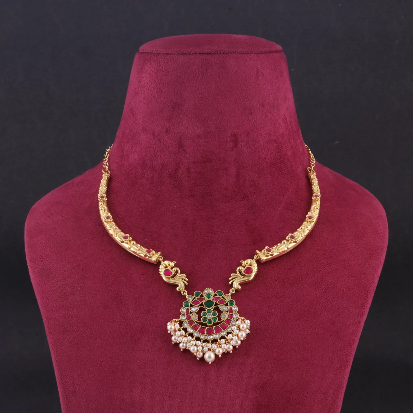 Exquisite Designer Jadau Kundan Hasli Necklace