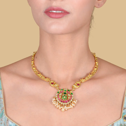 Exquisite Designer Jadau Kundan Hasli Necklace