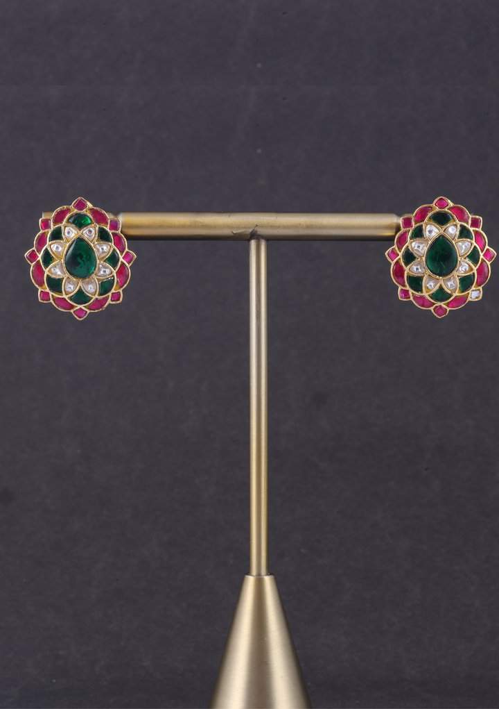 Elite Designer Jadau Kundan Stud Earrings