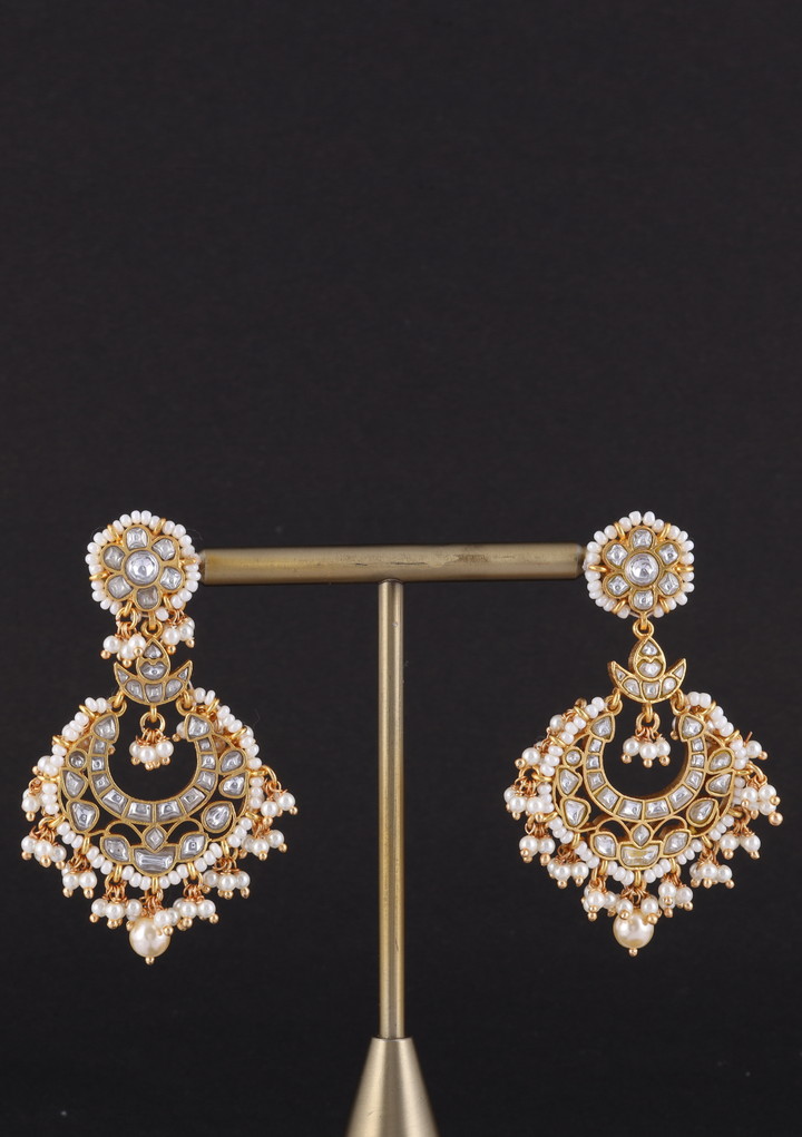 Manikya White Jadau Kundan Earring