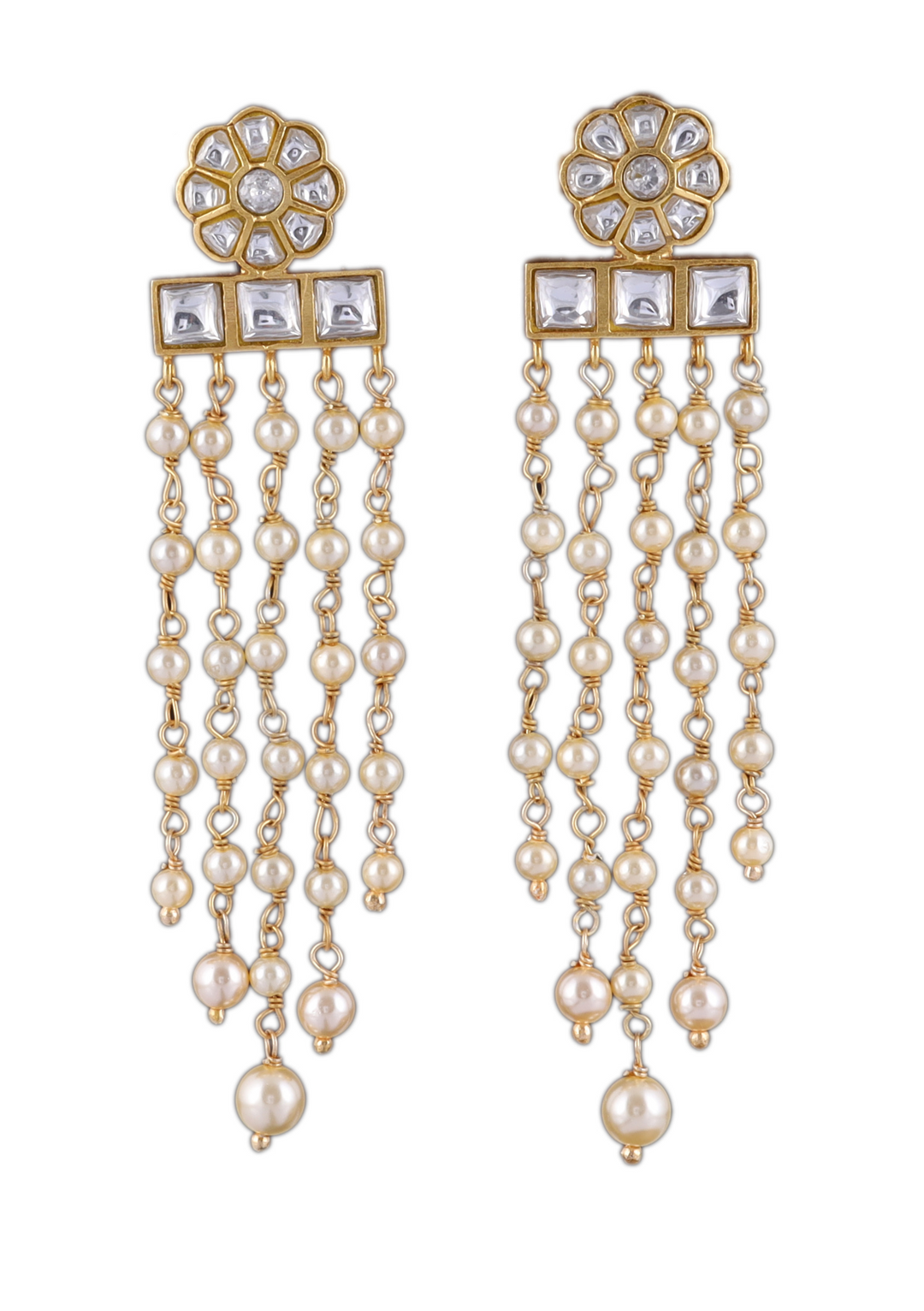 Mukta White Jadau Kundan Earring