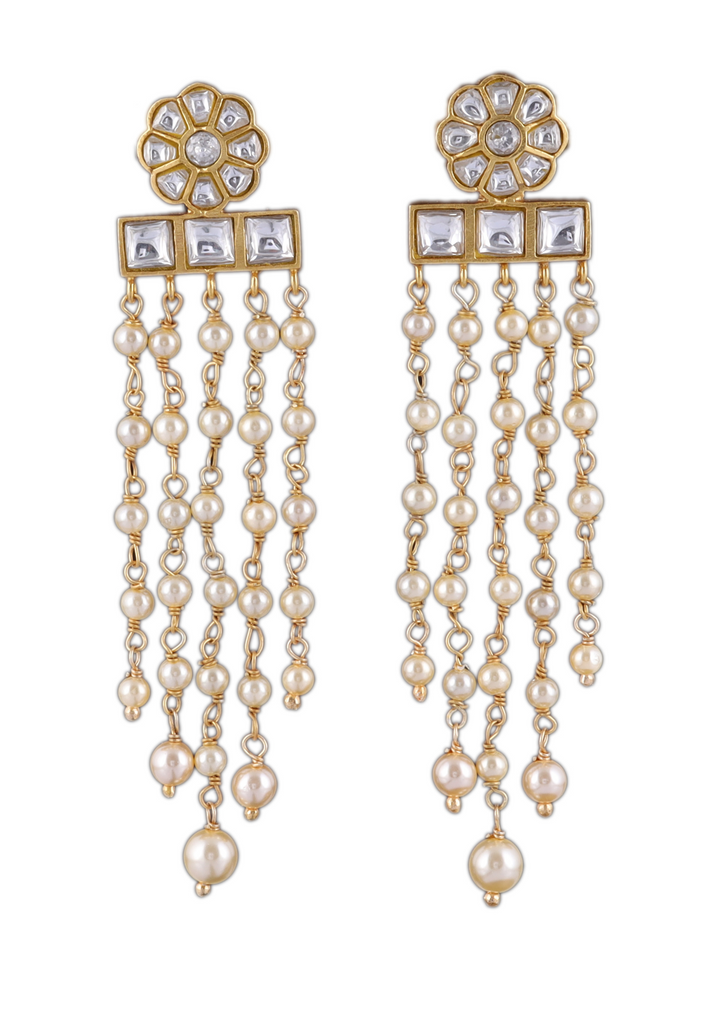 Mukta White Jadau Kundan Earring