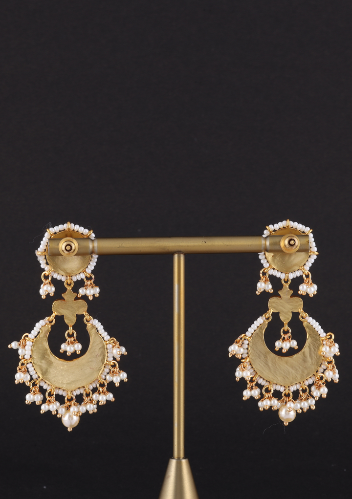 Noor White Jadau Kundan Chandbali Earring