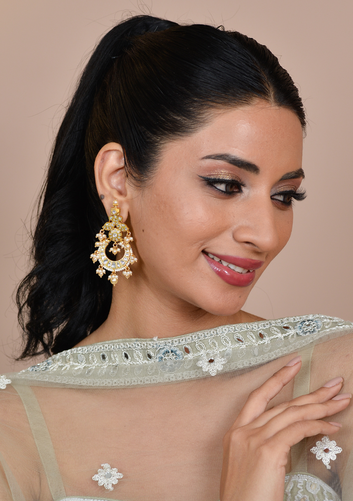 Sobhita White Jadau Kundan Earring