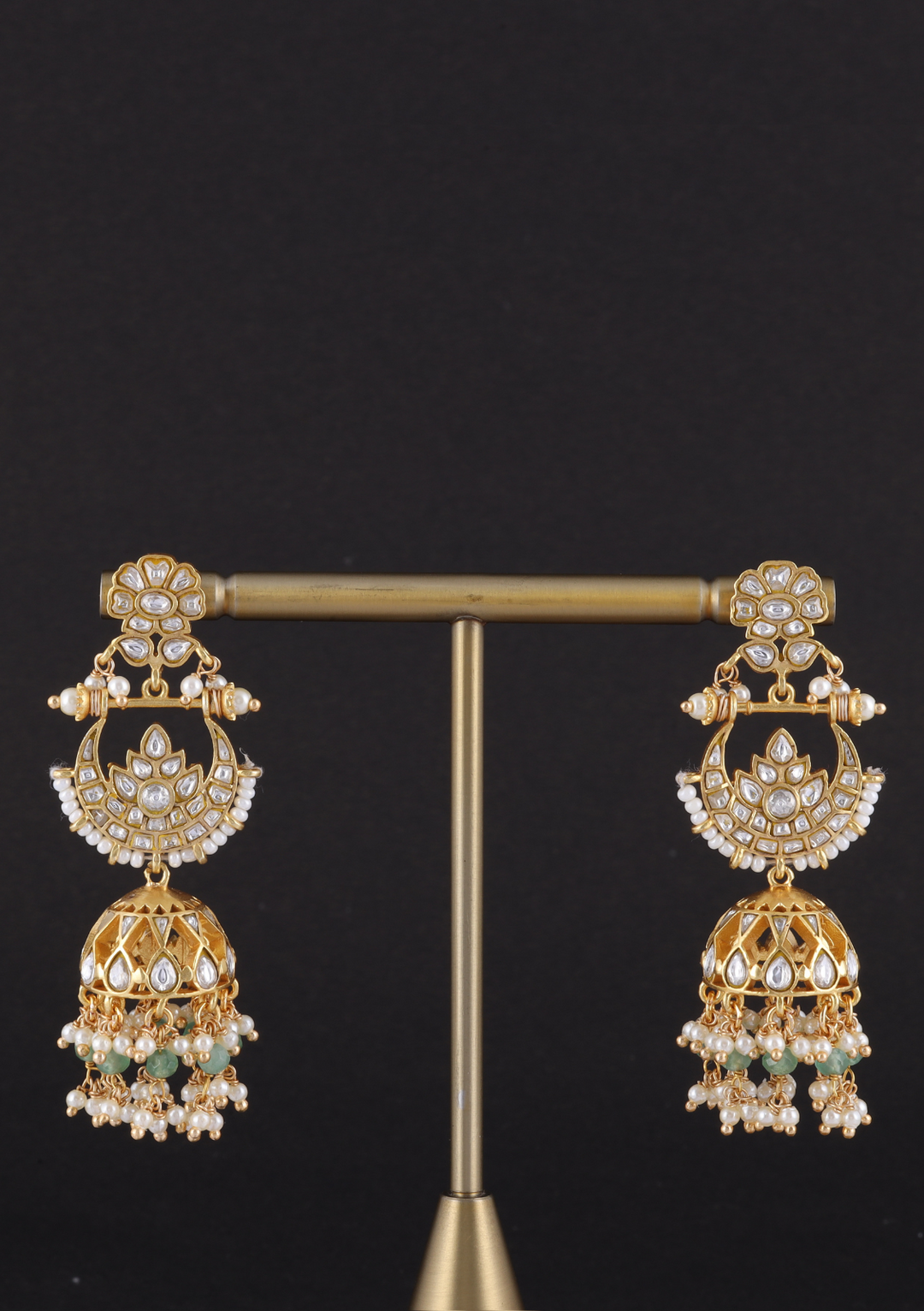 Sobhini White Jadau Kundan Statement Earring
