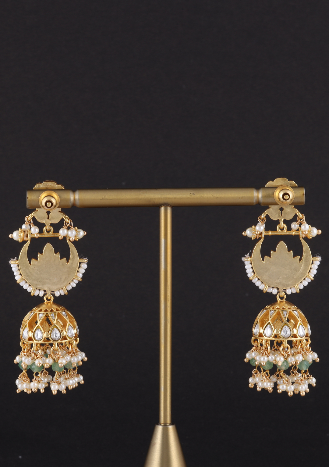 Sobhini White Jadau Kundan Statement Earring