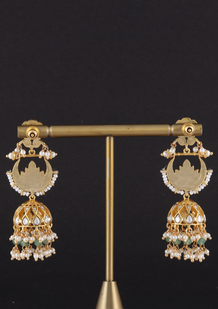 Sobhini White Jadau Kundan Statement Earring