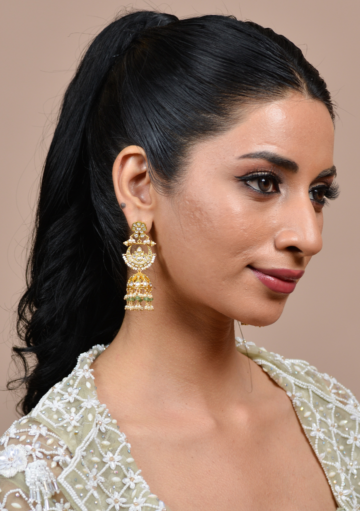 Sobhini White Jadau Kundan Statement Earring