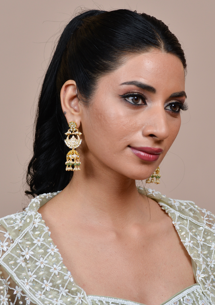 Sobhini White Jadau Kundan Statement Earring