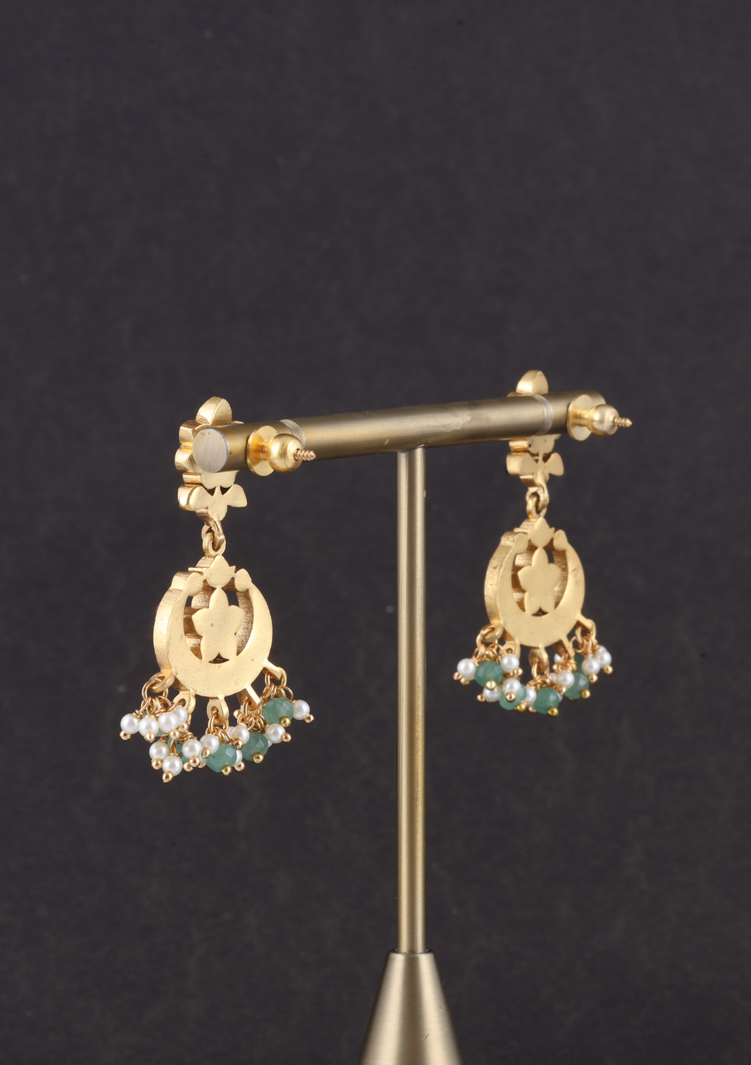 Simple and Classic Real Jadau kundan Chandbali Earrings