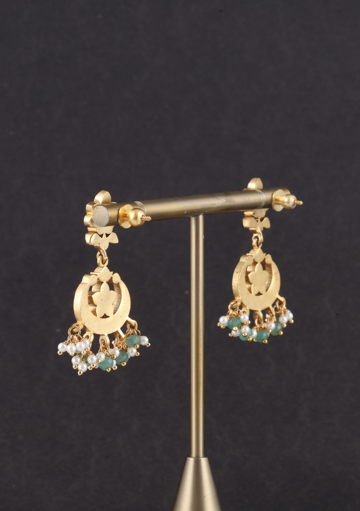 Simple and Classic Real Jadau kundan Chandbali Earrings