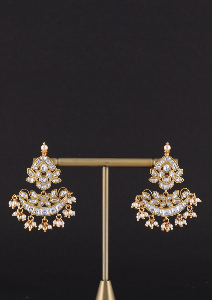 Lambika White Jadau Kundan Earring