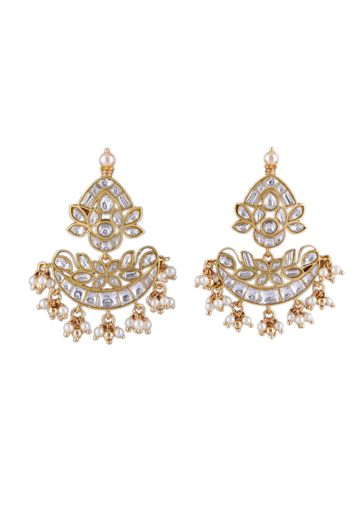 Lambika White Jadau Kundan Earring