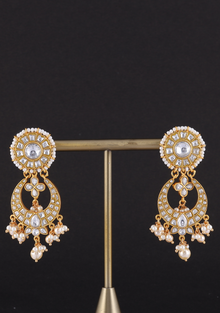 Chandrika White Jadau Kundan Earring
