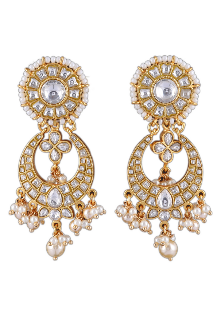 Chandrika White Jadau Kundan Earring