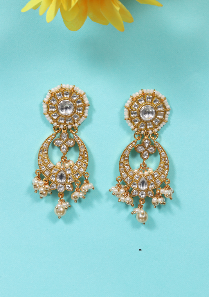 Chandrika White Jadau Kundan Earring