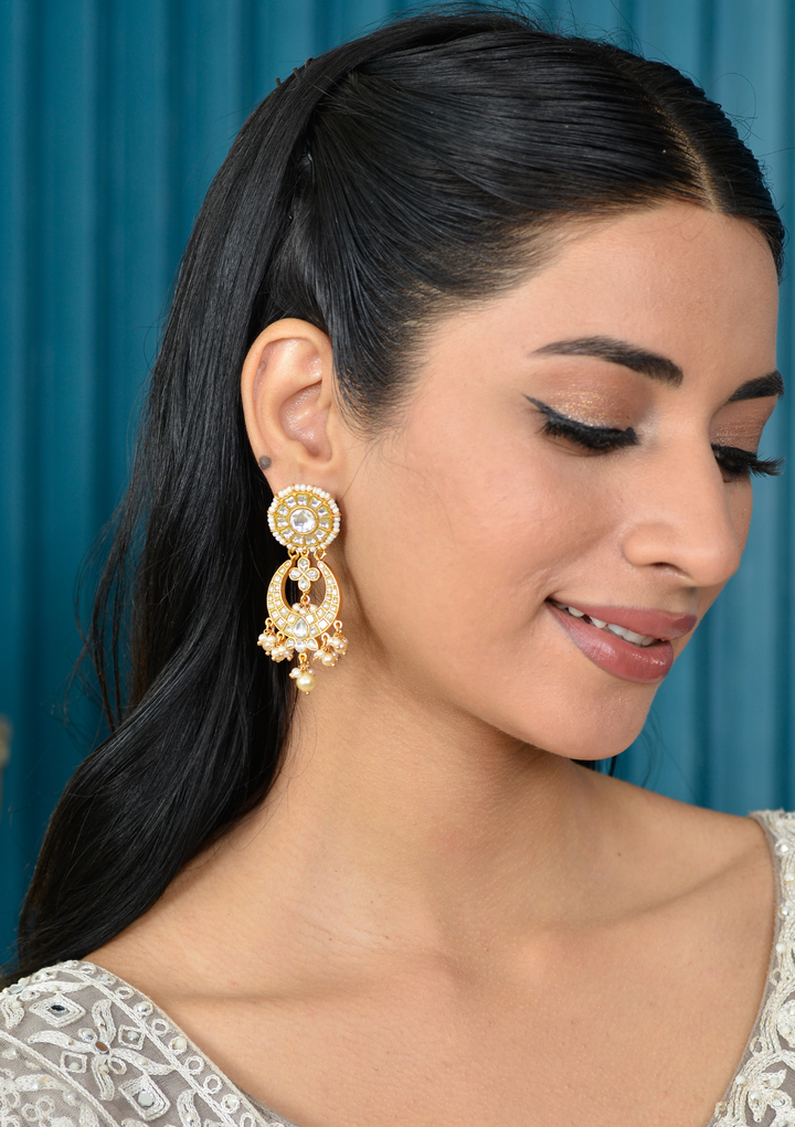 Chandrika White Jadau Kundan Earring
