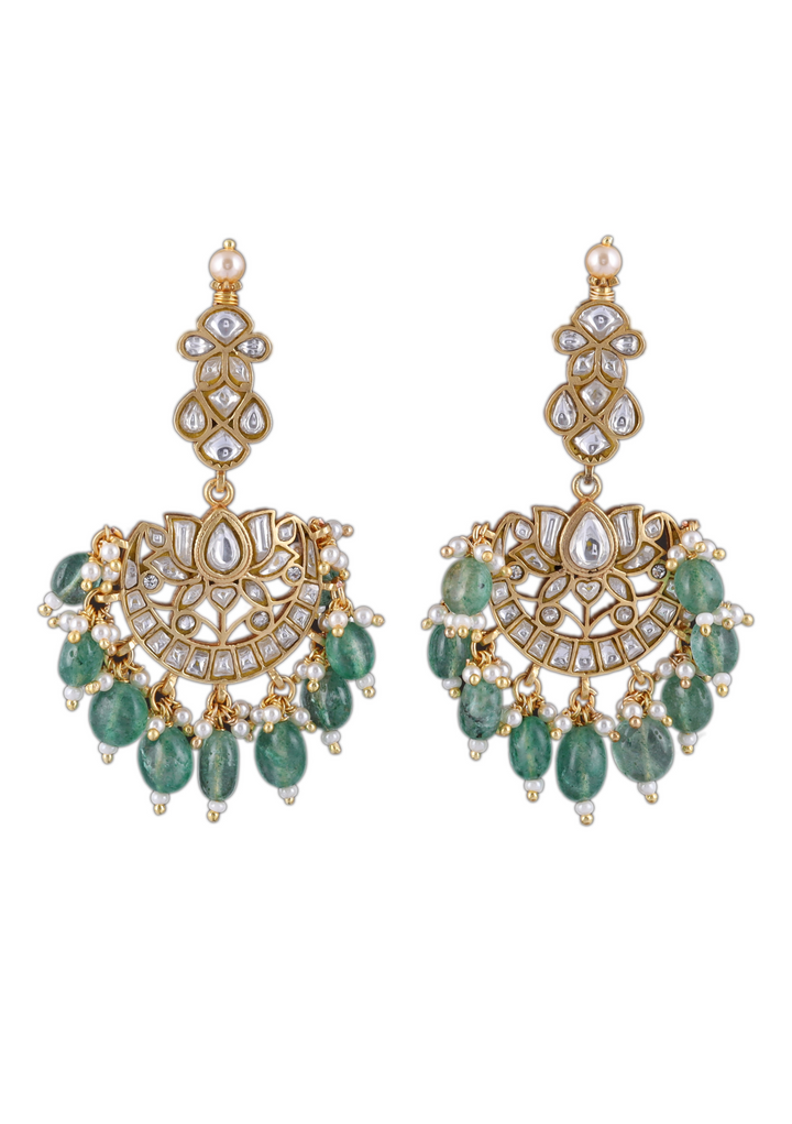 Parijata White Jadau Kundan Earring