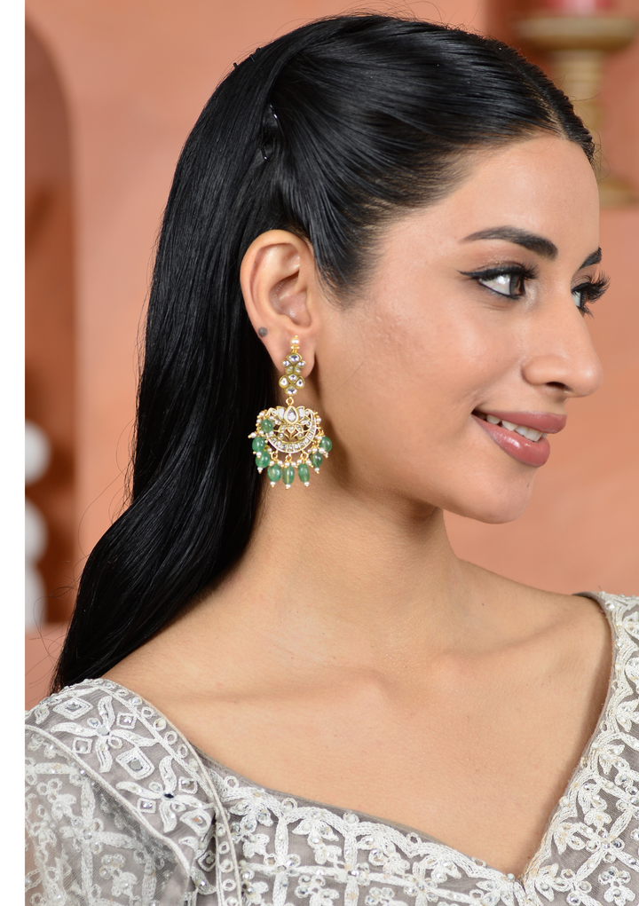 Parijata White Jadau Kundan Earring