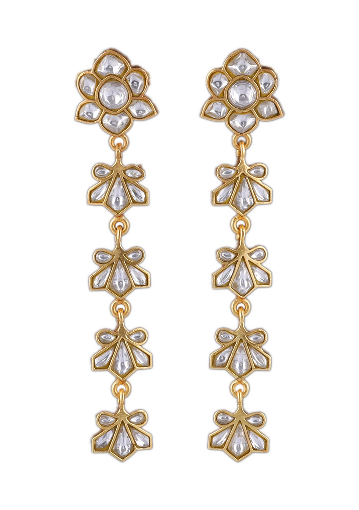 Rohini White Jadau Kundan Elegant Earring