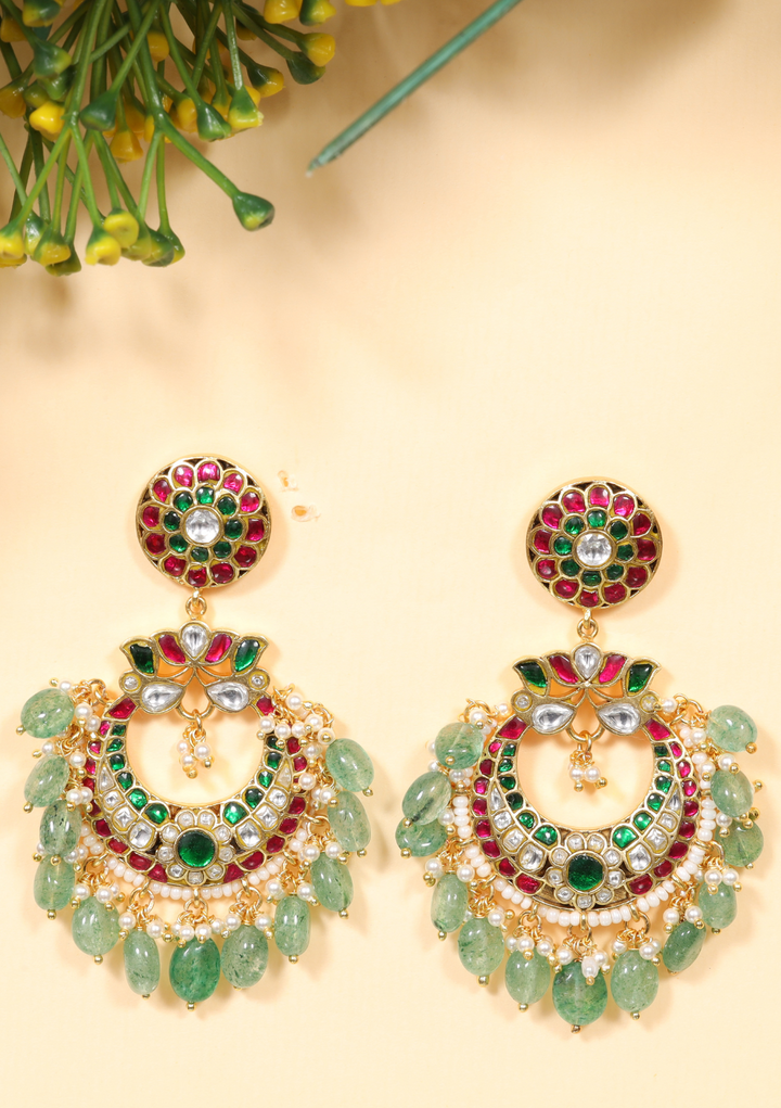 Chitra Jadau Kundan Heavy Earrings
