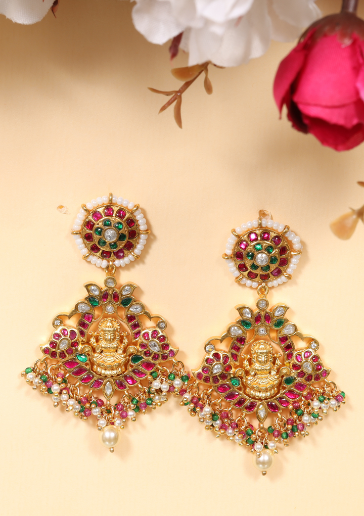 Harini Jadau Kundan Lakshmi Motif Designer Earring