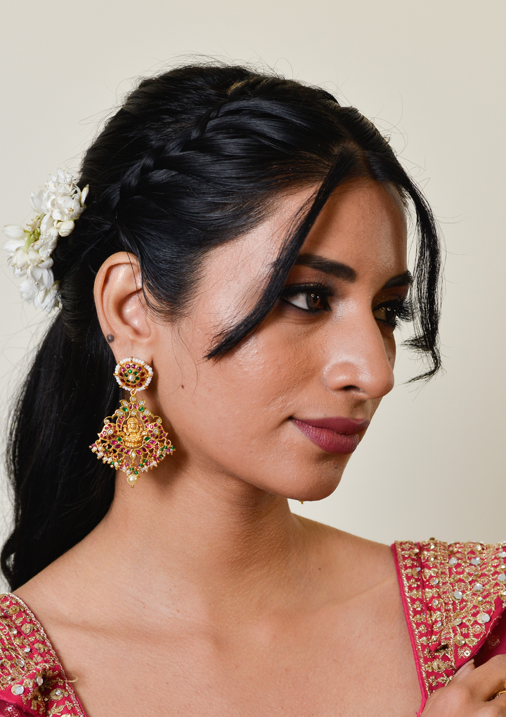 Harini Jadau Kundan Lakshmi Motif Designer Earring