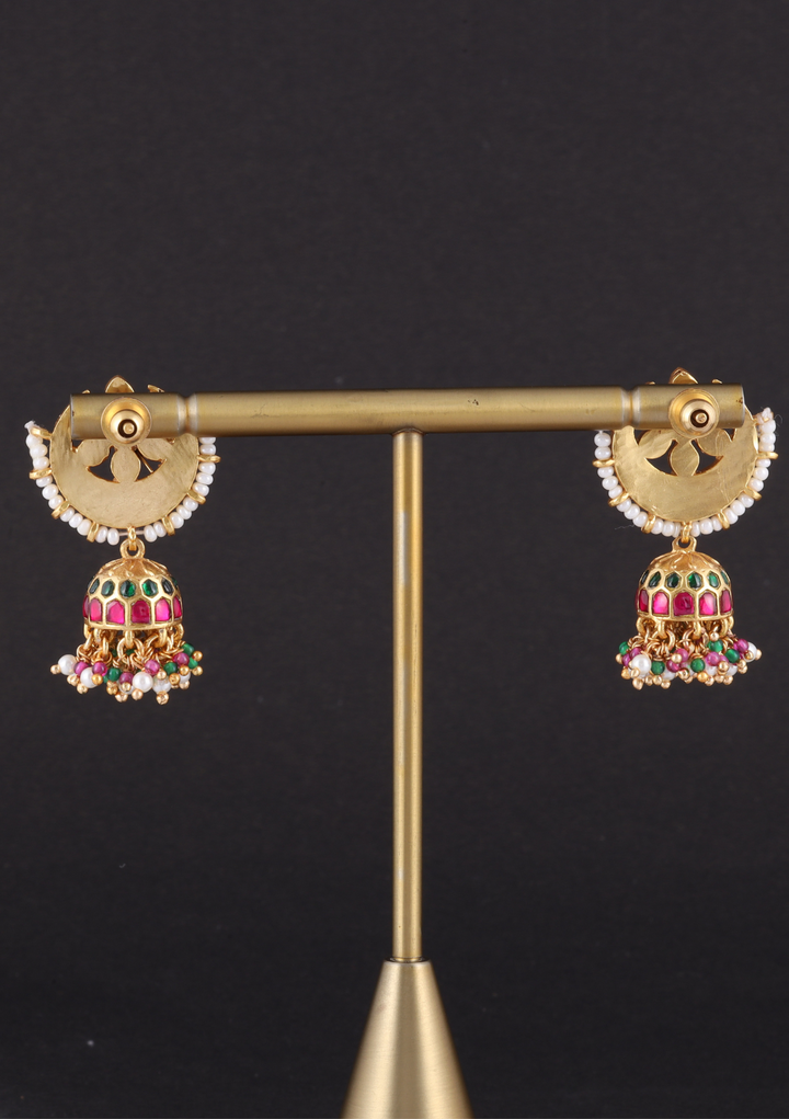 Jivika Jadau Kundan Jhumka Earring