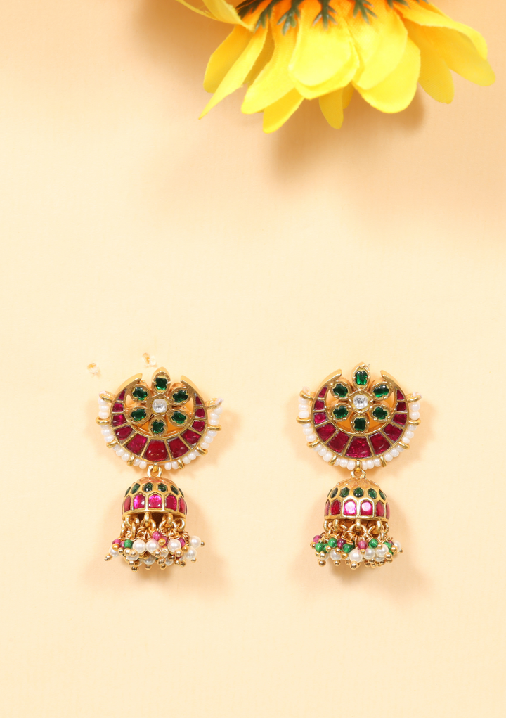Jivika Jadau Kundan Jhumka Earring