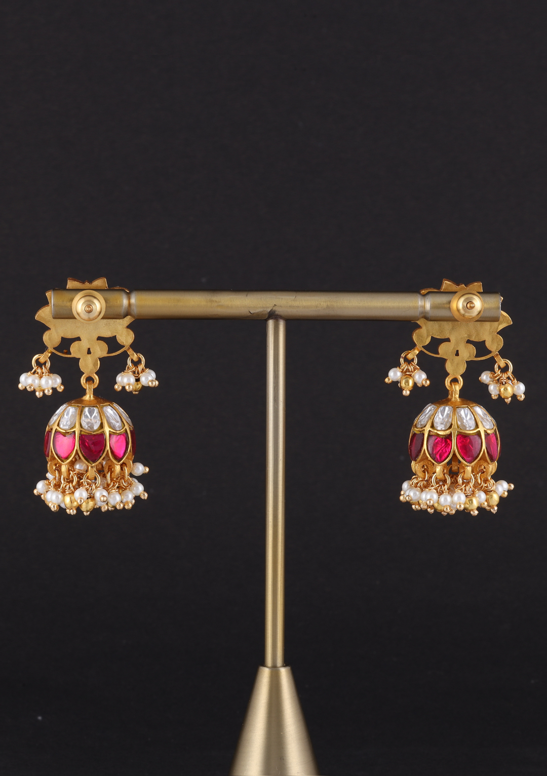 Trisha Jadau Kundan Lotus Jhumka Earring