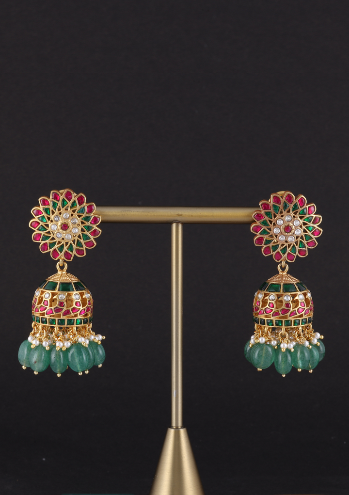 Abha Designer Jadau Kundan Jhumka Earring