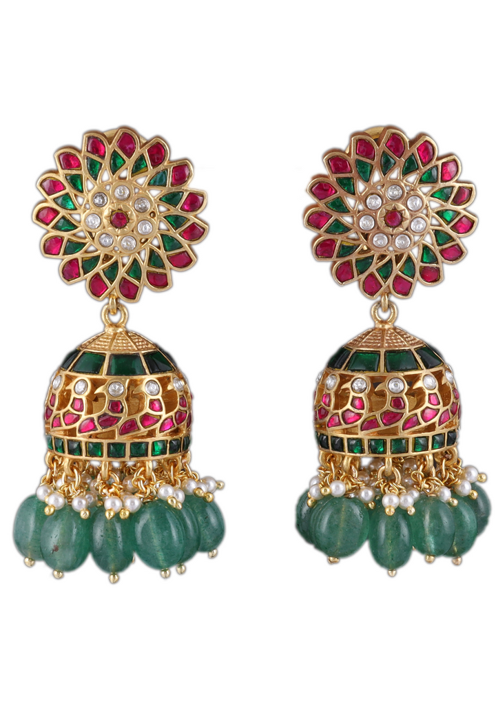 Abha Designer Jadau Kundan Jhumka Earring