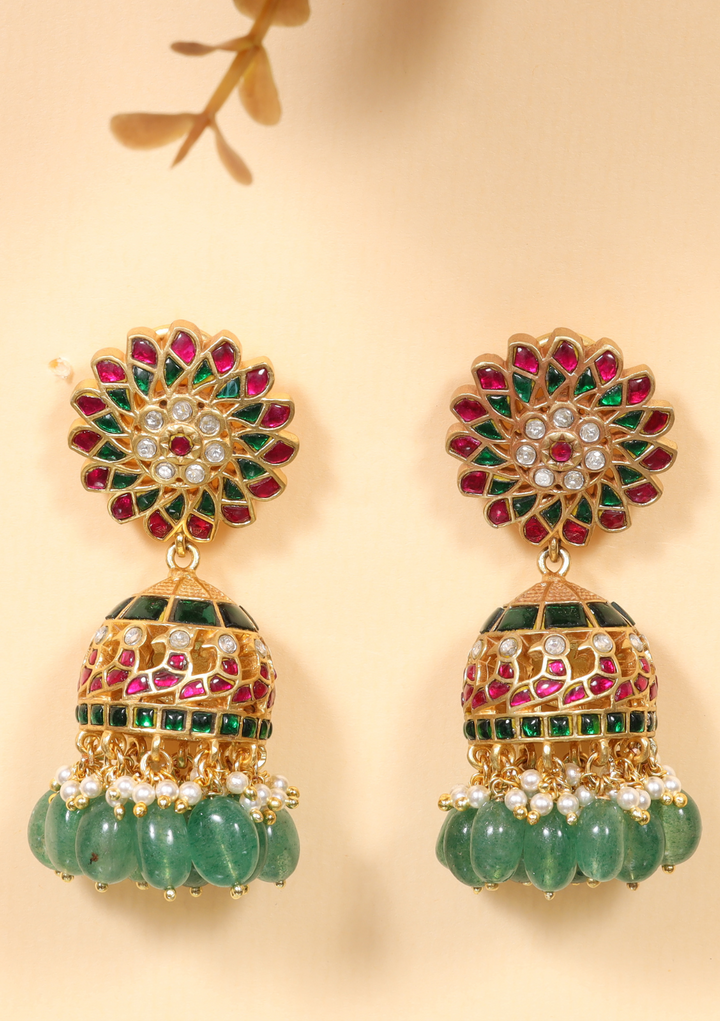 Abha Designer Jadau Kundan Jhumka Earring