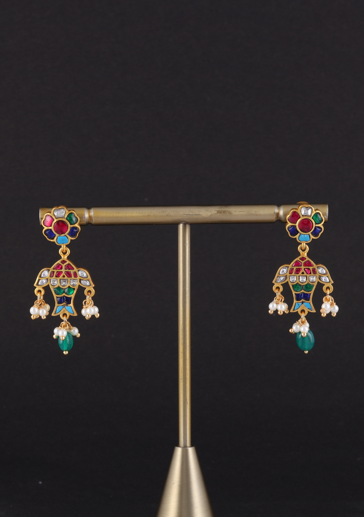 Kritika Jadau Kundan Fish Motif Earring