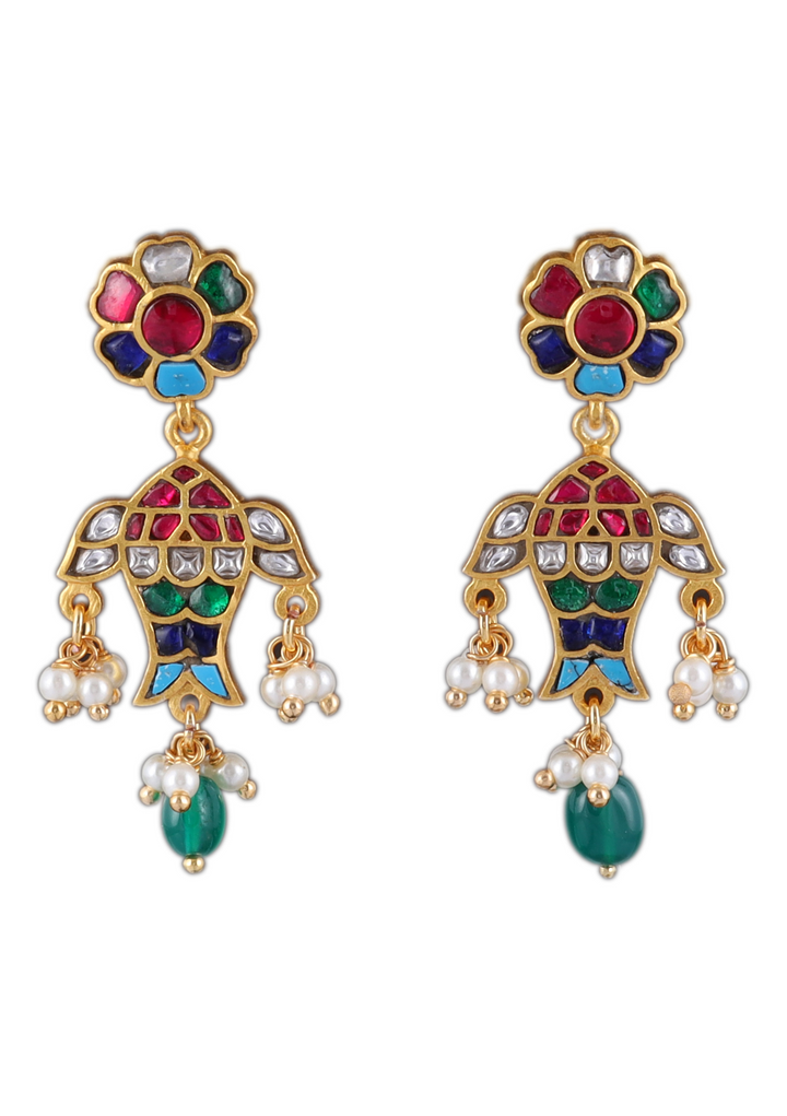 Kritika Jadau Kundan Fish Motif Earring