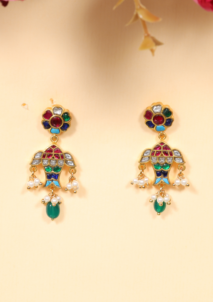 Kritika Jadau Kundan Fish Motif Earring