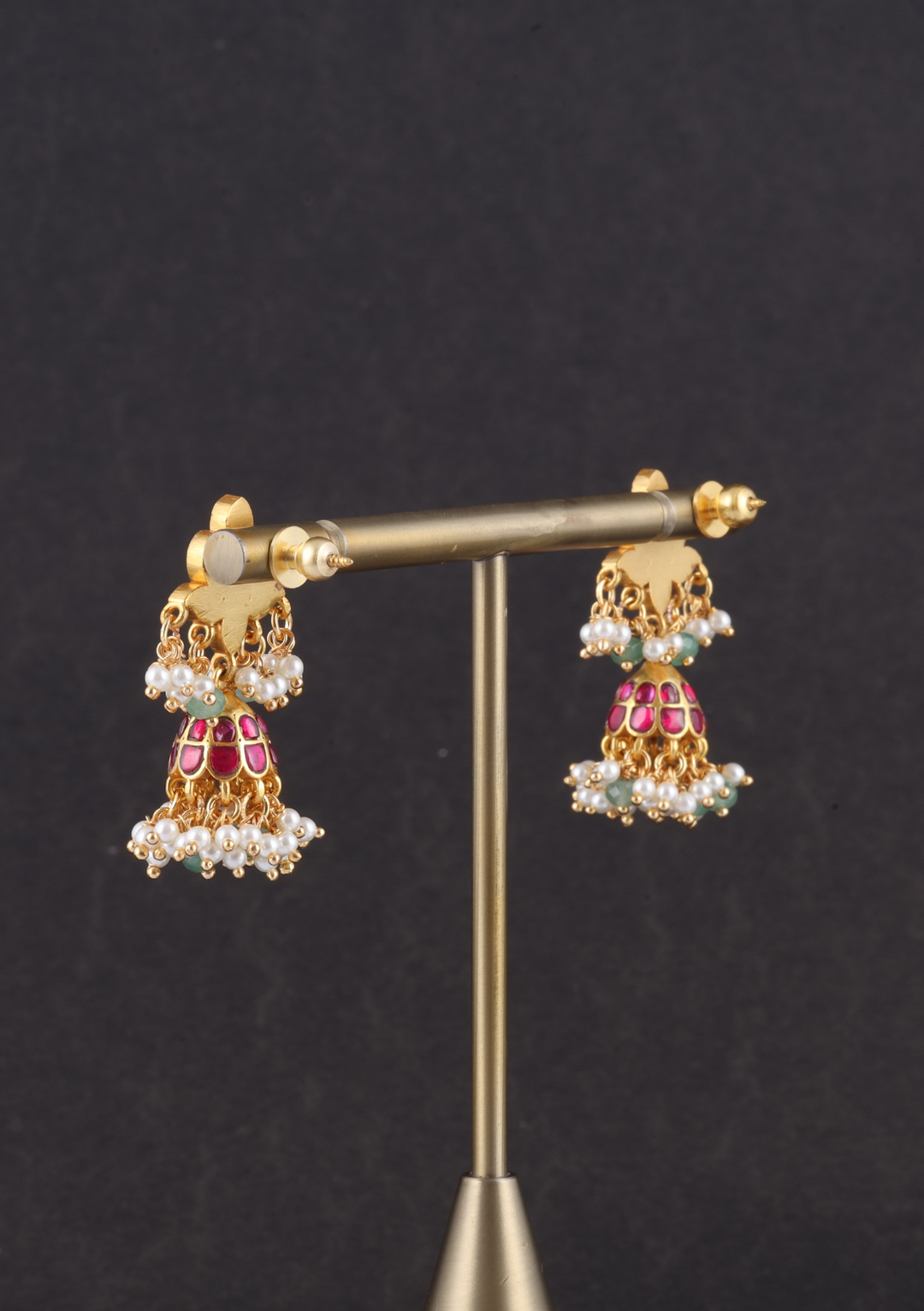Simple and Elegant Small Jadau Kundan Jhumka Earrings