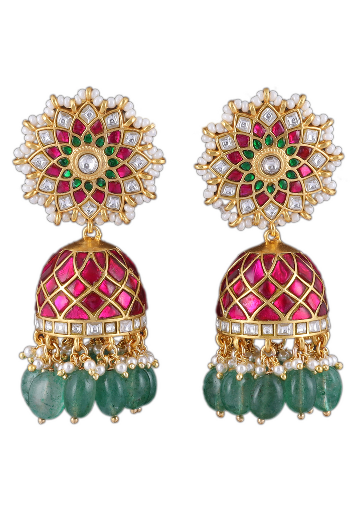 Devishi Jadau Kundan Regal Jhumka Earring